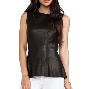 NWOT Leather peplum shirt